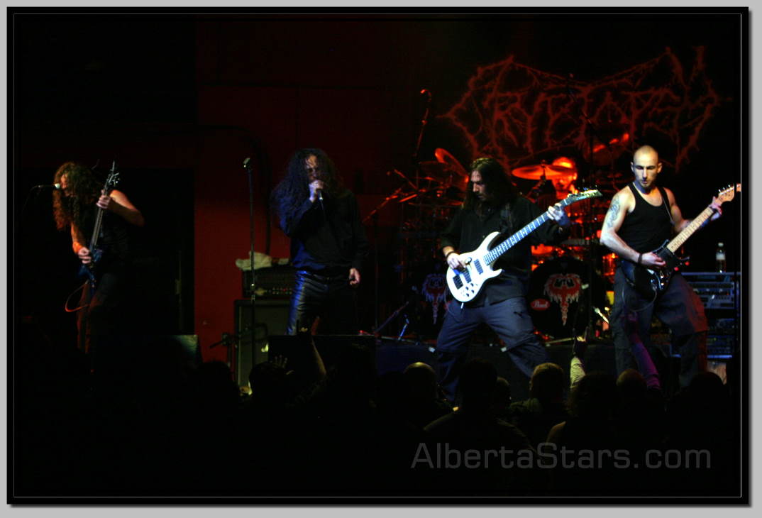 Cryptopsy Playing Their Highly Technical Death Metal on Stage in Edmonton