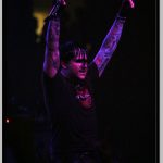 John Pettibone Doing Heavy Metal Horns After a Song