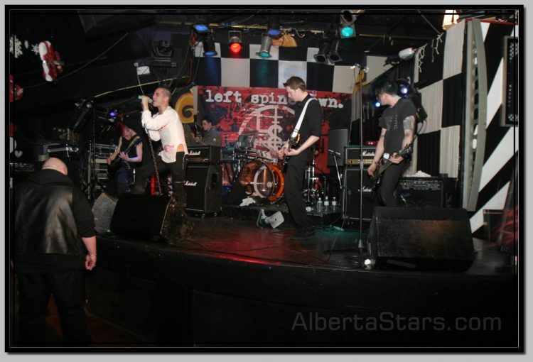 Full Lineup of Left Spine Down on Stage at New City in Edmonton