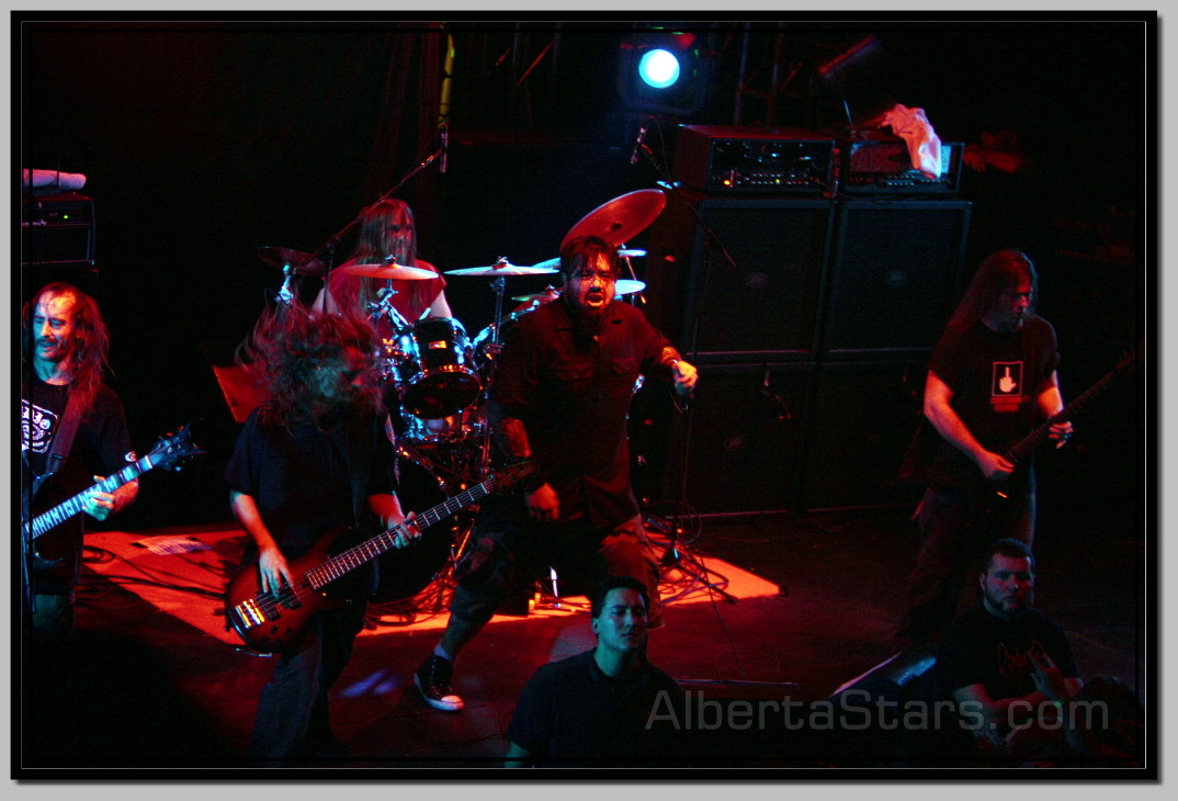 Exodus Full Line-up on Stage at Reds in Edmonton