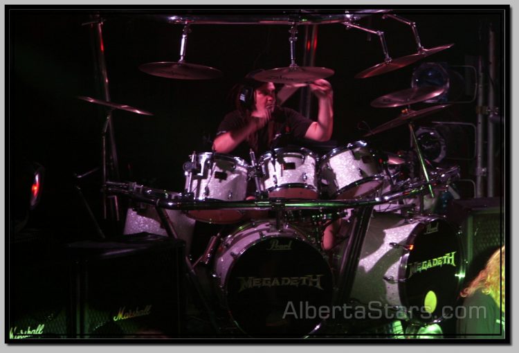 Shawn Drover About to Strike Cymbals