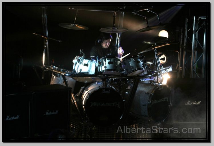 Shawn Drover Behind His Drum Set