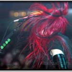 Vas Kallas Headbanging Her Black and Red Hair