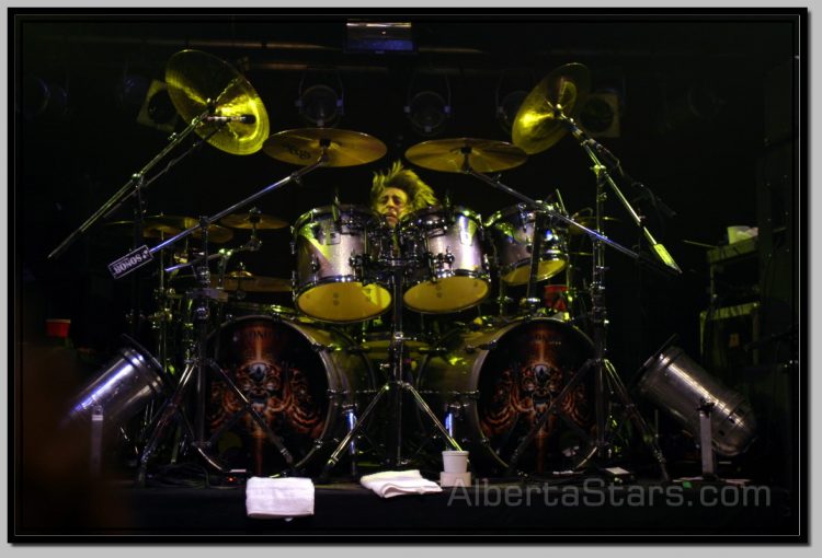 Mikkey Dee Behind His Drum Set