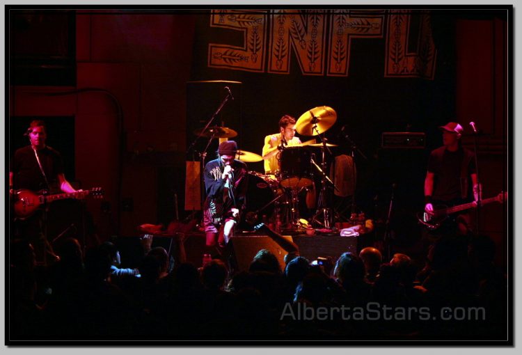 2003 Incarnation of SNFU on Stage at Starlite Room in Edmonton, Alberta